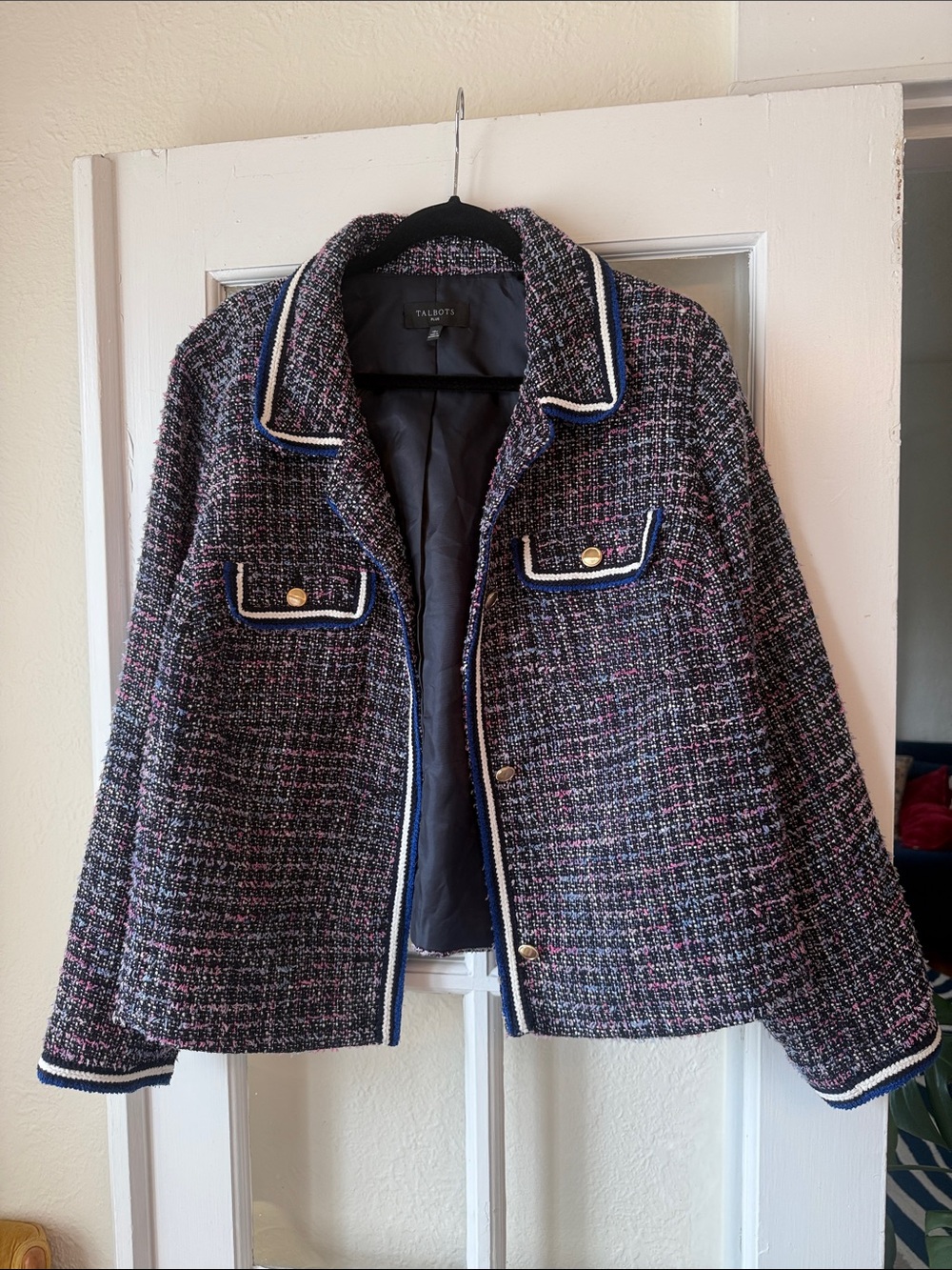Talbots Blue Tweed Jacket